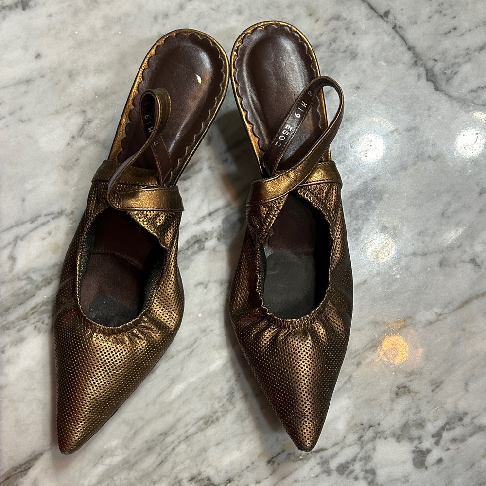 Donald J. Pliner Bronze Slingback Heels